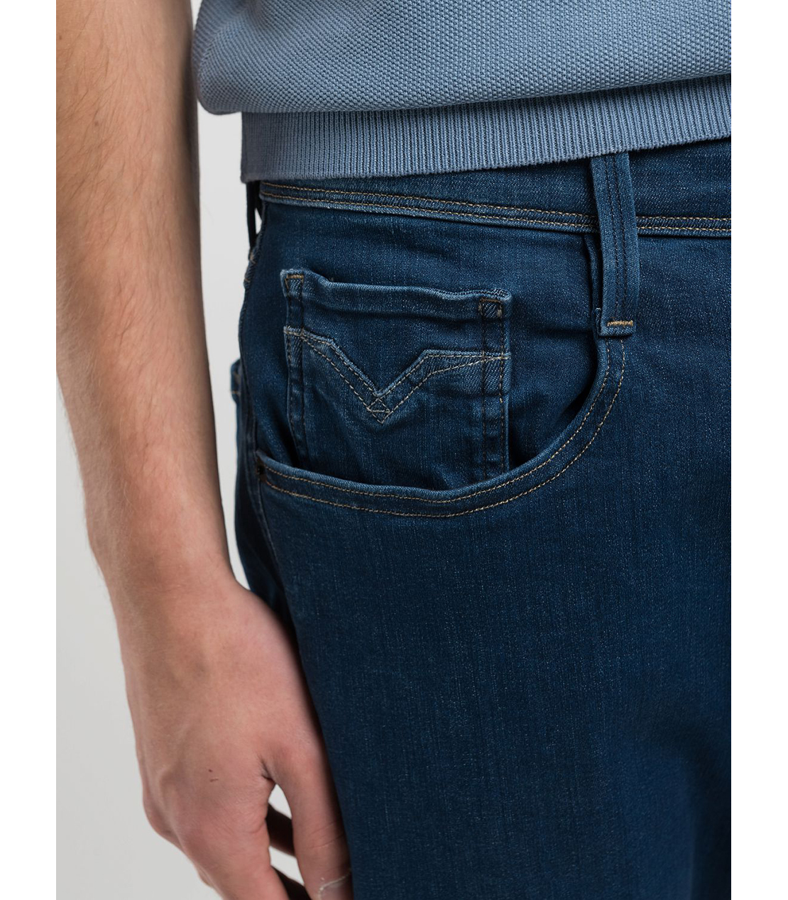 スリムフィットANBASS Hyperflex Eco Plusデニム 詳細画像 ダークブルー 5